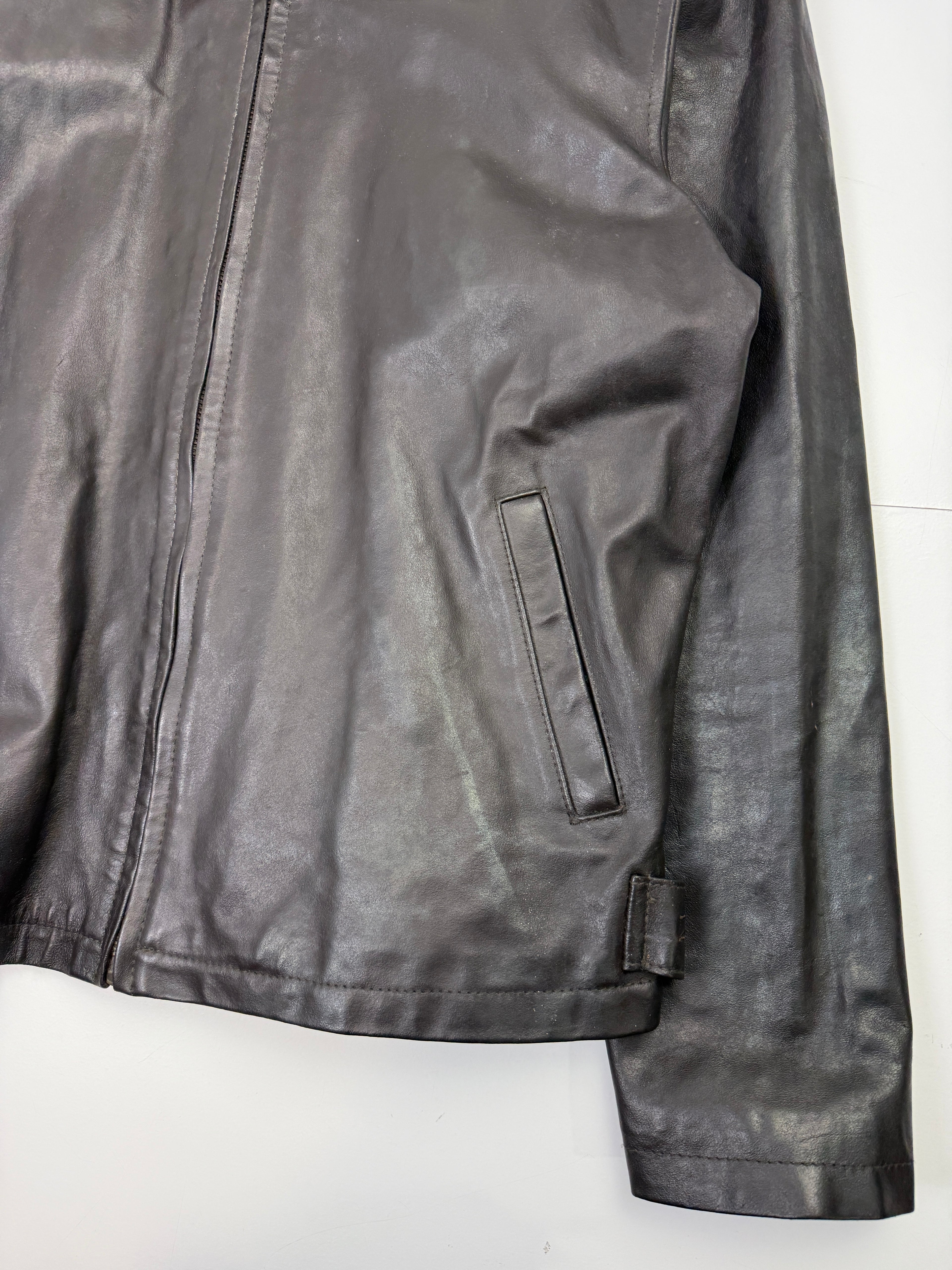 Vintage Stussy Leather Jacket Brown