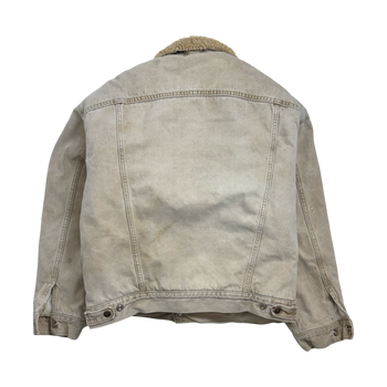 Vintage Sherpa Lined Levis Denim Jacket Cream