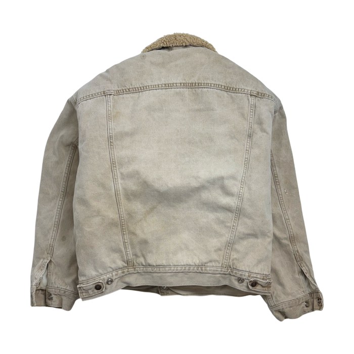 Vintage Sherpa Lined Levis Denim Jacket Cream | Vitnage Clothing Store Canada