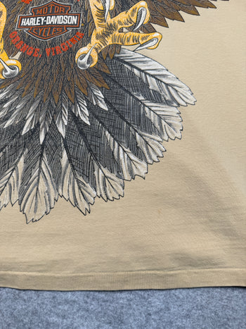 Vintage Harley Davidson Swooping Eagle Tee Beige