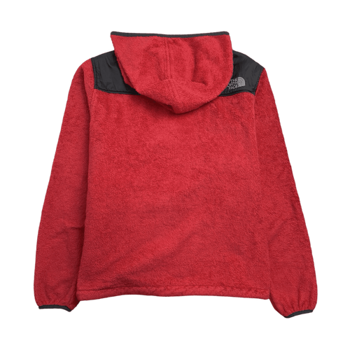 Vintage Womens The North Face Hooded Fleece Zip-Up Light Red | Vintage Clothing Store Canada