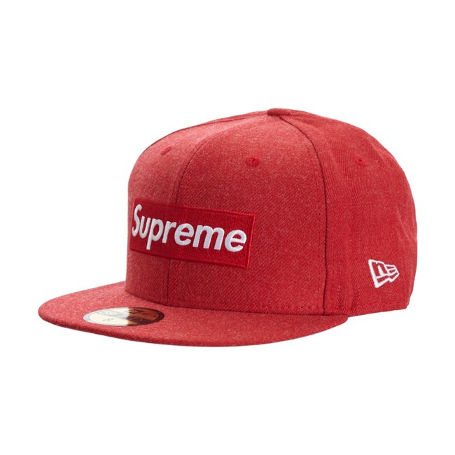 Supreme World Famous Box Logo New Era Fitted Hat Red