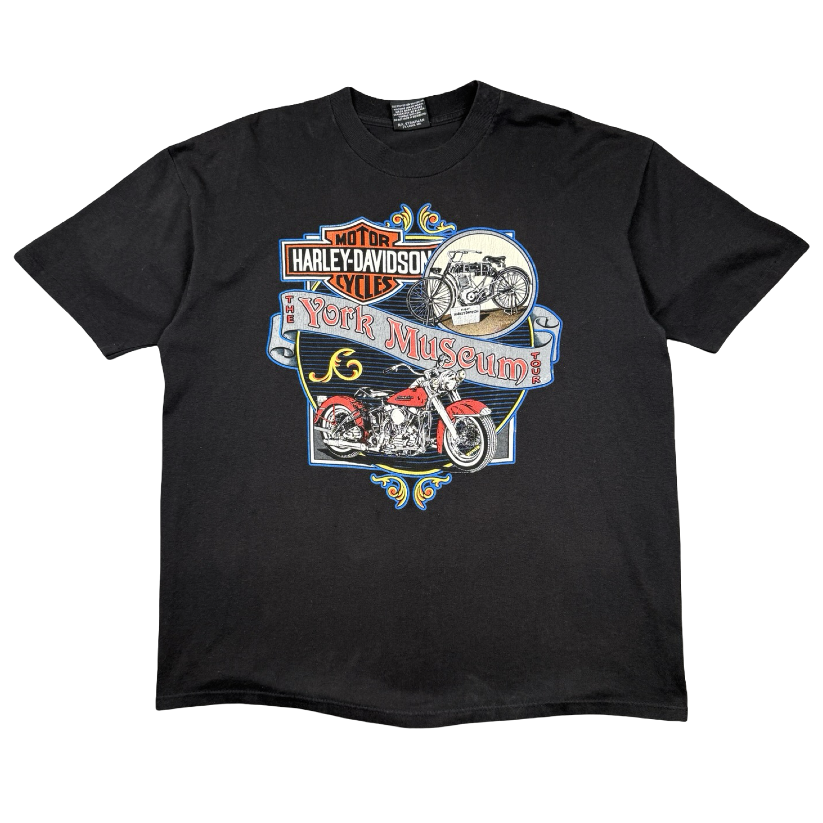 Vintage Harley Davidson The York Museum Tour Tee Black