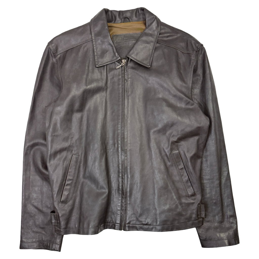 Vintage Stussy Leather Jacket Brown