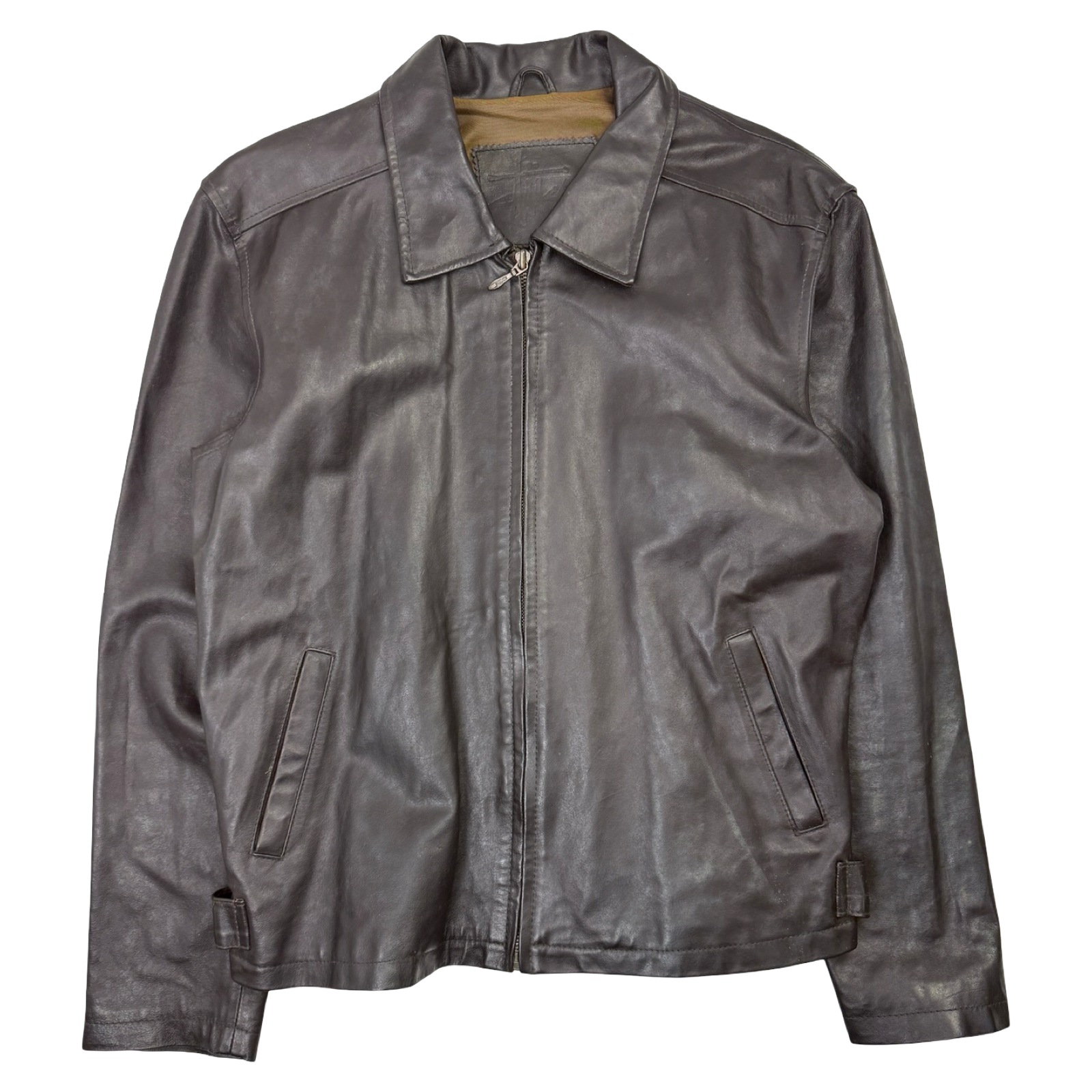 Vintage Stussy Leather Jacket Brown