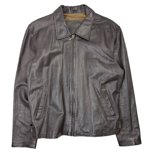 Vintage Stussy Leather Jacket Brown | Vintage Clothing Store Canada