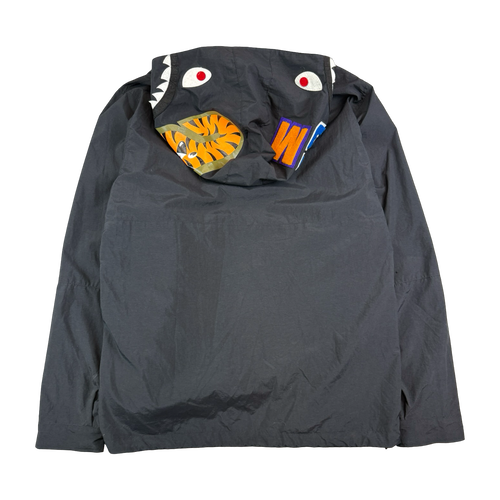 BAPE Shark Hooded Anorak Jacket Black (USED) | Vintage Clothing Store Canada