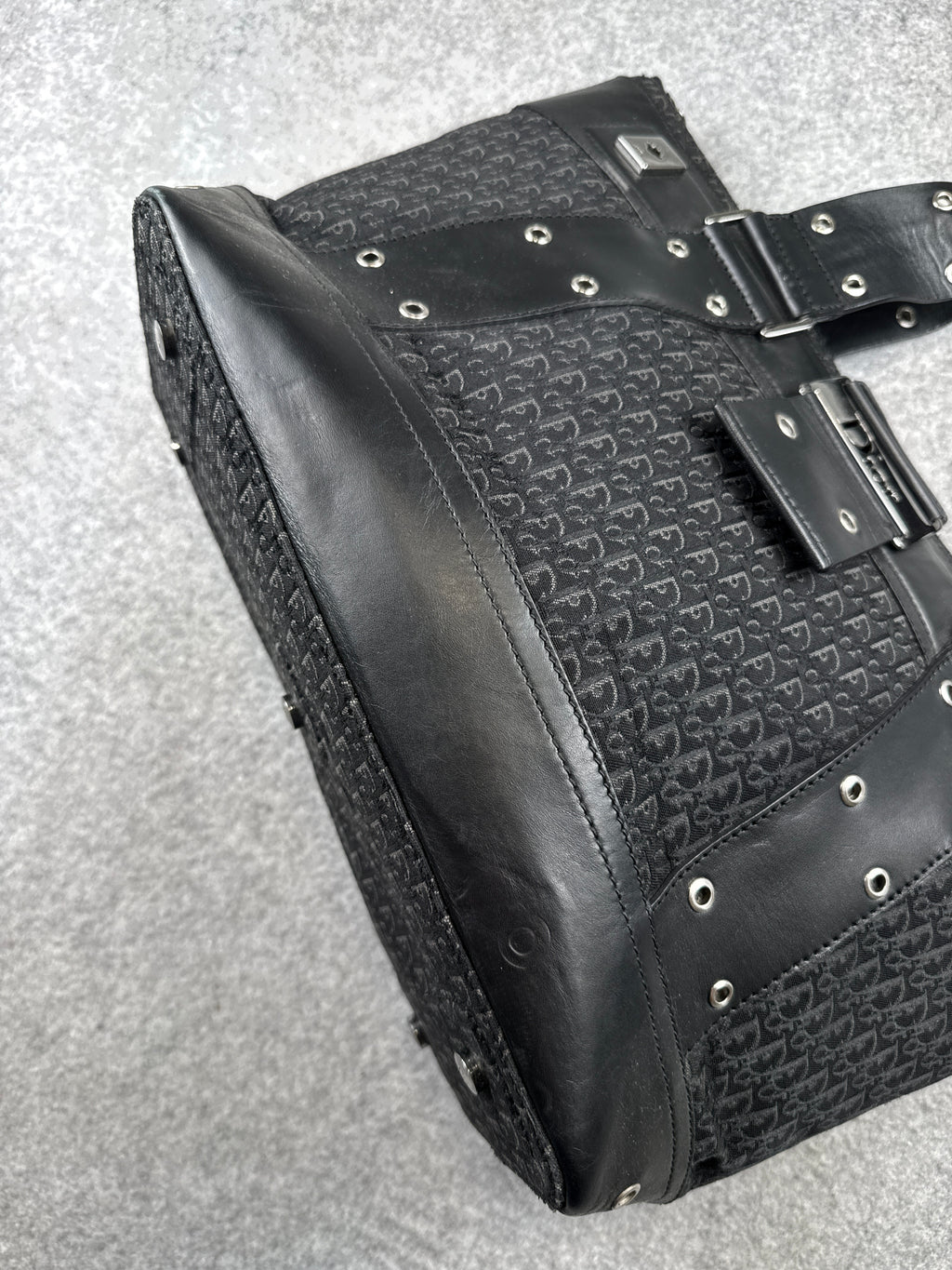 Vintage Dior Street Chic Tote Trotter Bag Black