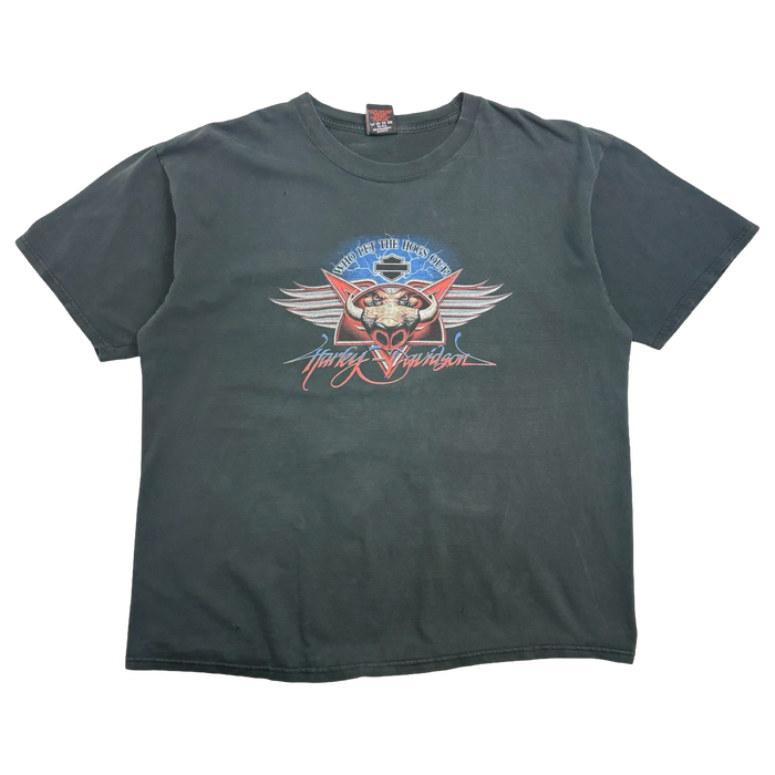 Vintage 2000s Harley Davidson Who Let The Hogs Out Tee Black | Vitnage Clothing Store Canada
