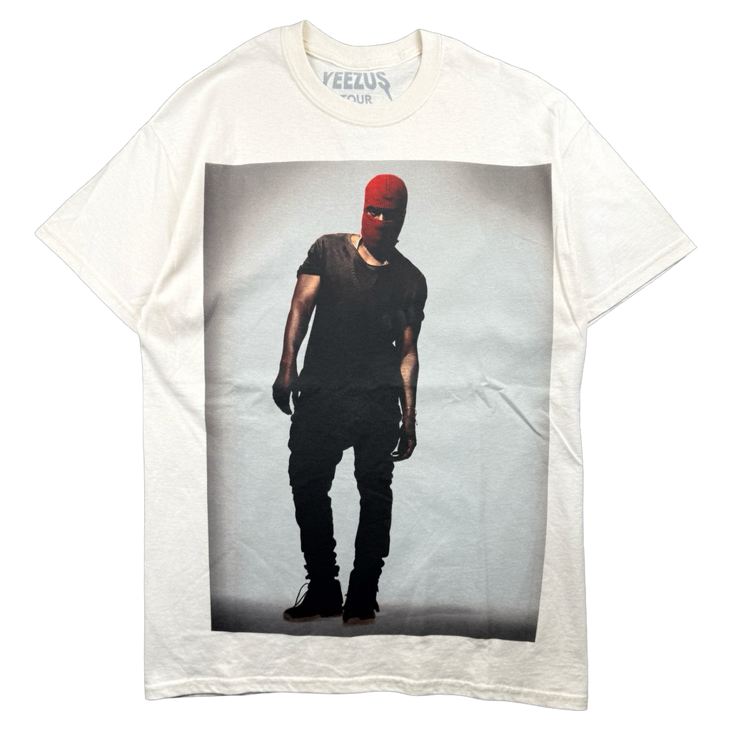 Kanye West Yeezus Tour Red Ski Mask Tee White