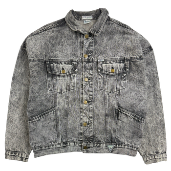 Vintage Guess Acid Washed Button Up Denim Jacket