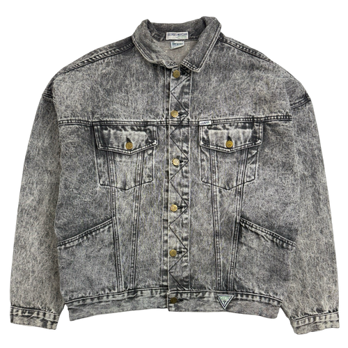 Vintage Guess Acid Washed Button Up Denim Jacket | Vintage Clothing Store Canada
