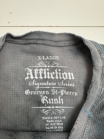 Vintage Y2k Affliction Thermal L/S Tee Charcoal