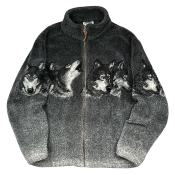 Vintage Northern Elements Wolf Fleece Jacket