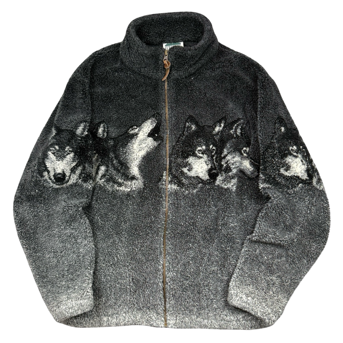 Vintage Northern Elements Wolf Fleece Jacket | Vitnage Clothing Store Canada
