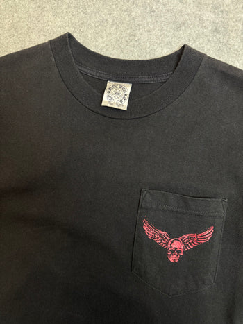 Vintage Chrome Hearts Foti Skull Wing Pocket Tee Black/Red