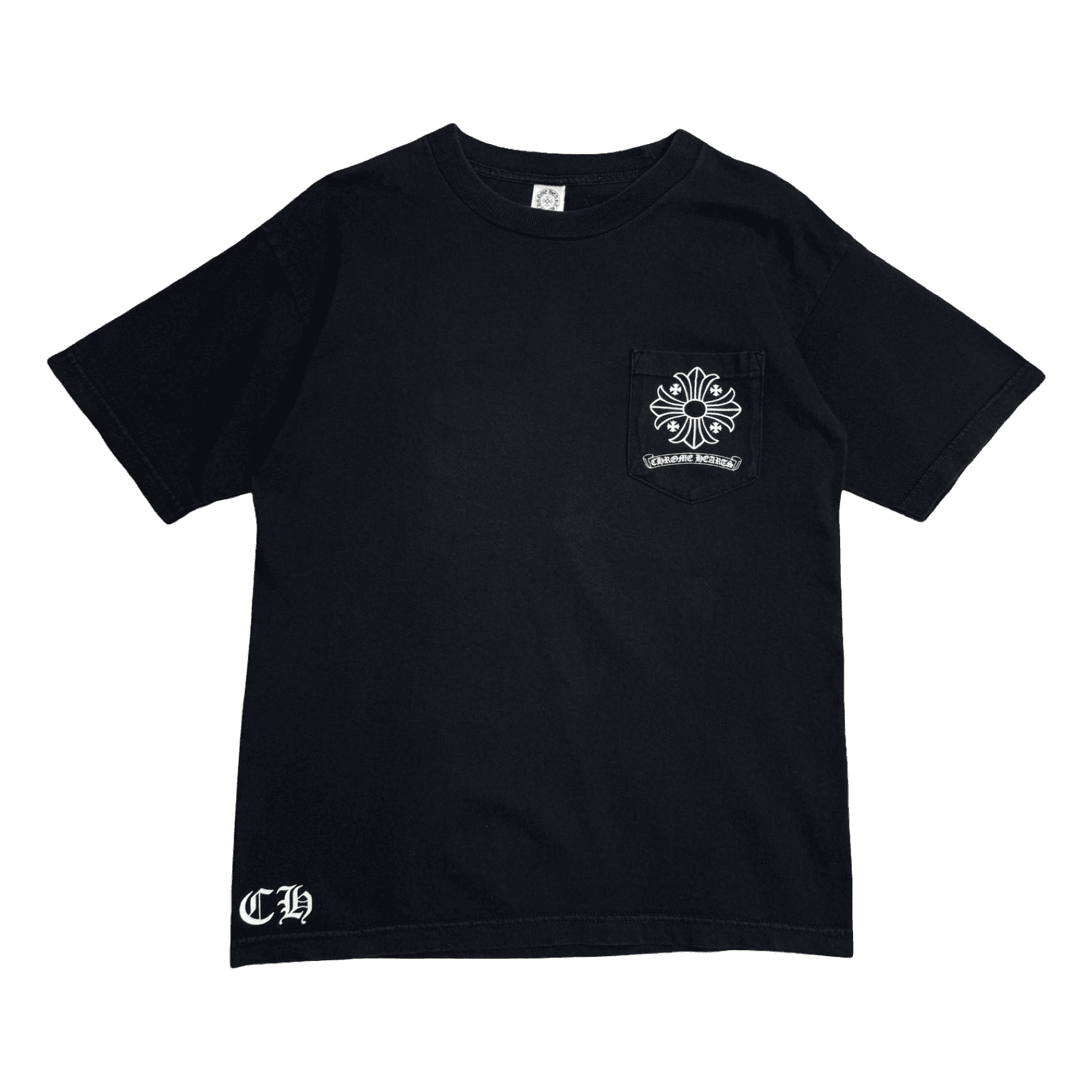 Vintage Chrome Hearts Cross Stamp Pocket Tee Black