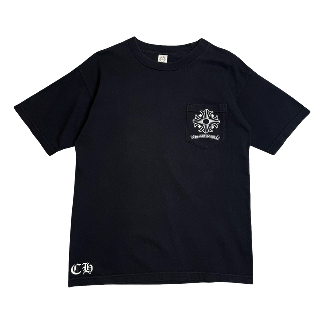 Vintage Chrome Hearts Cross Stamp Pocket Tee Black
