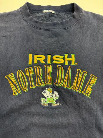 (M) Vintage Irish Notre Dame Sweatshirt Navy