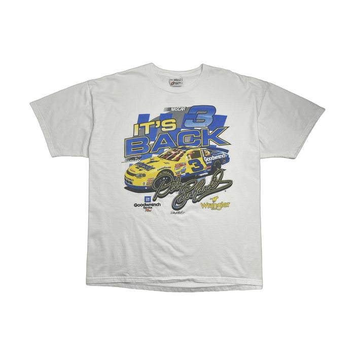 (XXL) Vintage Dale Earnhardt Wrangler 'It's Back' Nascar Tee White | Vitnage Clothing Store Canada