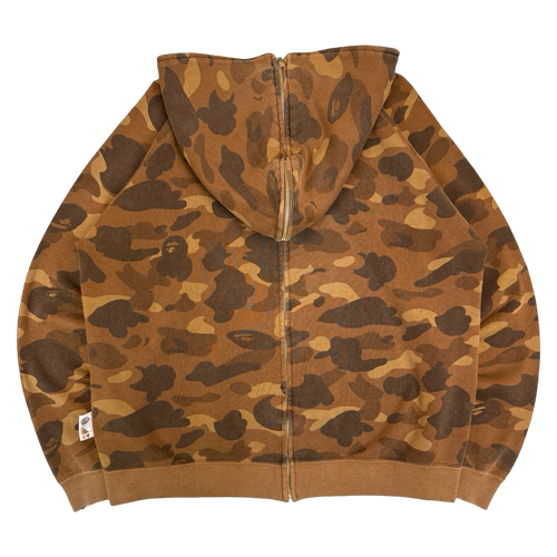 2000s BAPE OG Camo Full Zip Hoodie Brown (USED) | Vintage Clothing Store Canada