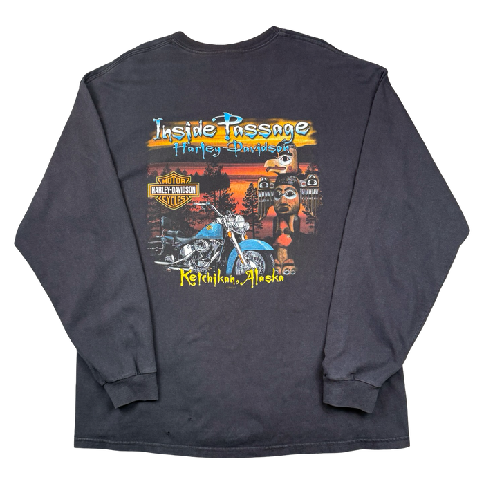 Vintage Harley Davidson Alaska Inside Passage L/S Tee Black | Vitnage Clothing Store Canada