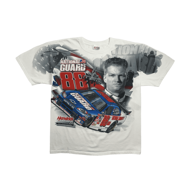 (XXL) Vintage Dale Jr. National Guard Nascar Racing Tee White