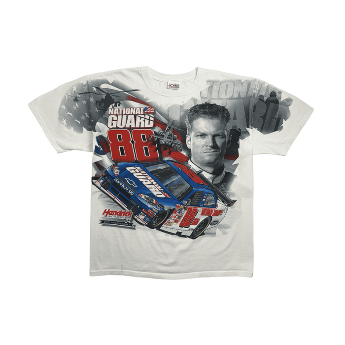 (XXL) Vintage Dale Jr. National Guard Nascar Racing Tee White | Vitnage Clothing Store Canada