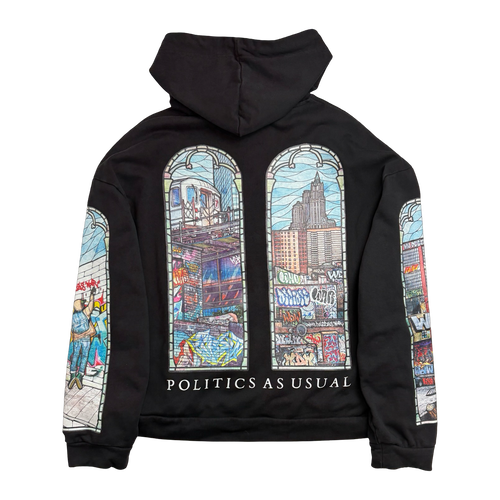 Who Decides War Politics As Usual Hoodie Black (USED) | Vintage Clothing Store Canada
