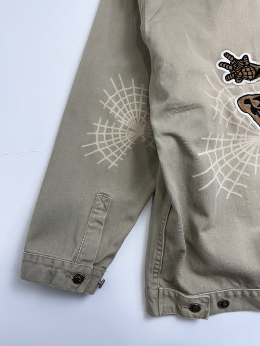 Vintage Spider-Man Embroidered Jacket Biege | Vitnage Clothing Store Canada