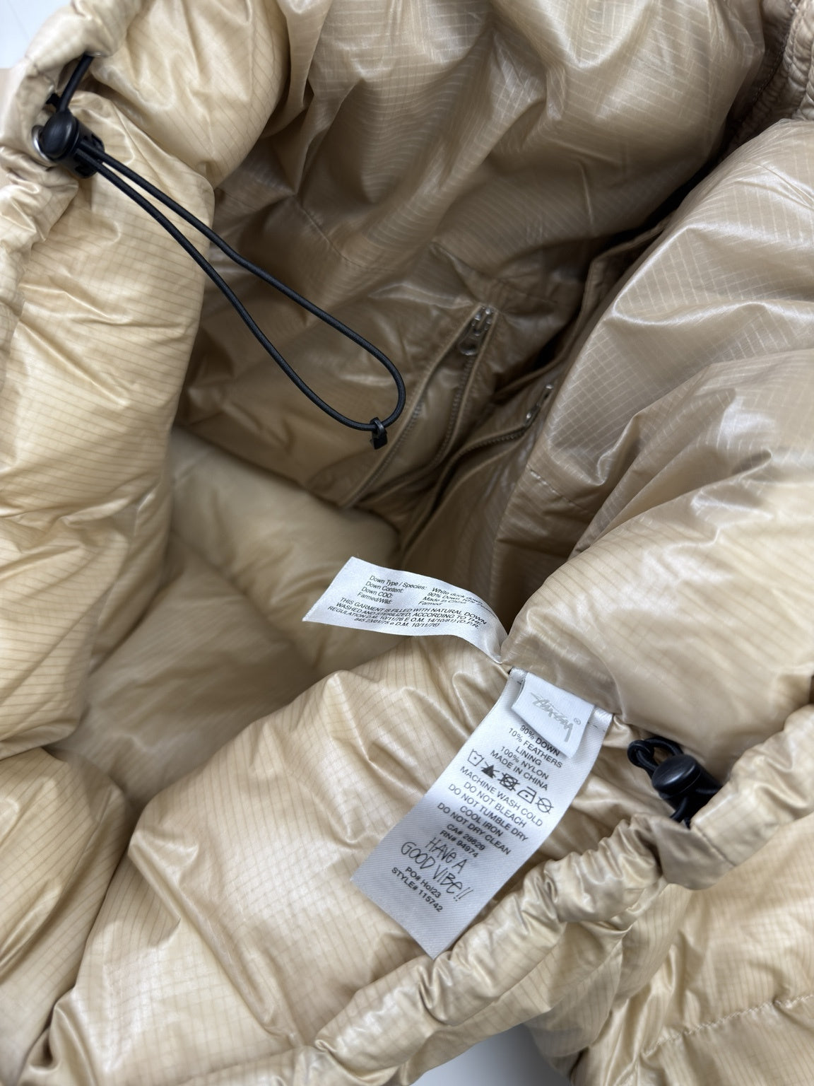 Stussy Down Puffer Parachute Ripstop Cayote (USED)