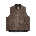 Vintage 2000s Carhartt Quilt Lined Vest Brown