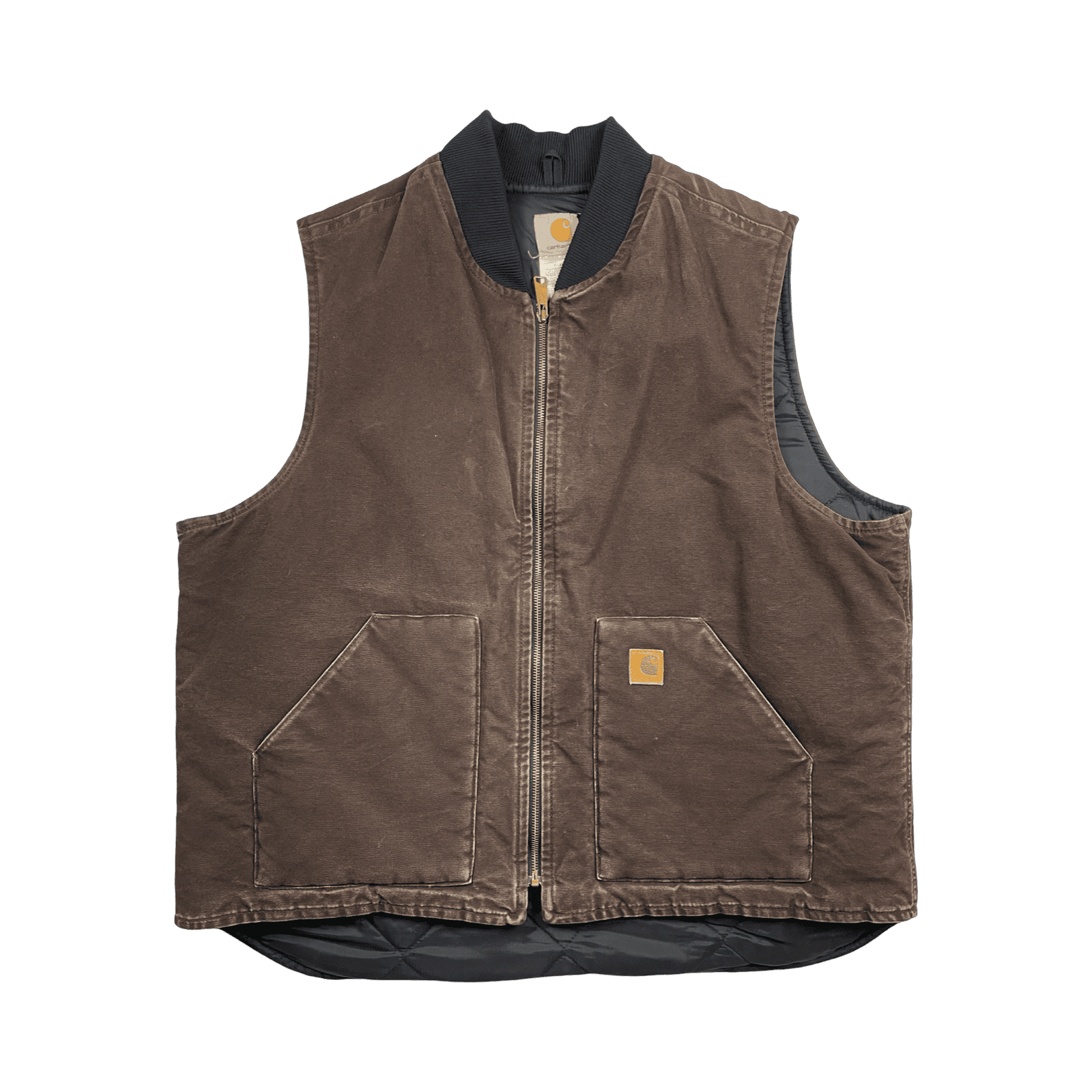 Vintage 2000s Carhartt Quilt Lined Vest Brown