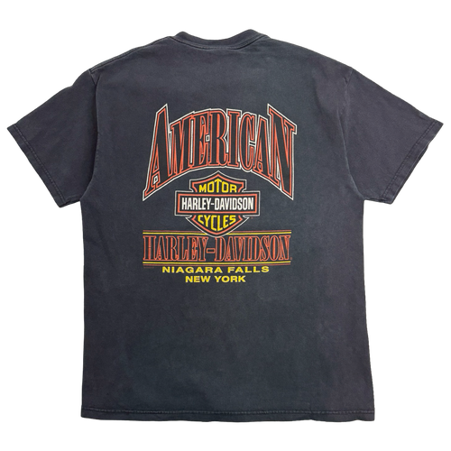 Vintage 2000s Harley Davidson American Niagara Falls Tee Black | Vintage Clothing Store Canada
