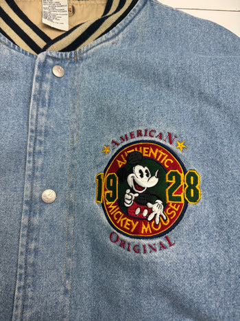 Vintage Mickey Mouse Denim Varsity Jacket