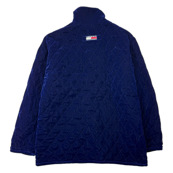 Vintage Tommy Hilfiger Quilted Velour Jacket Blue