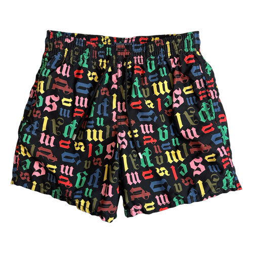 Palm Angels x Vilebrequin All Over Logo Swimshorts Multi (USED) | Vintage Clothing Store Canada