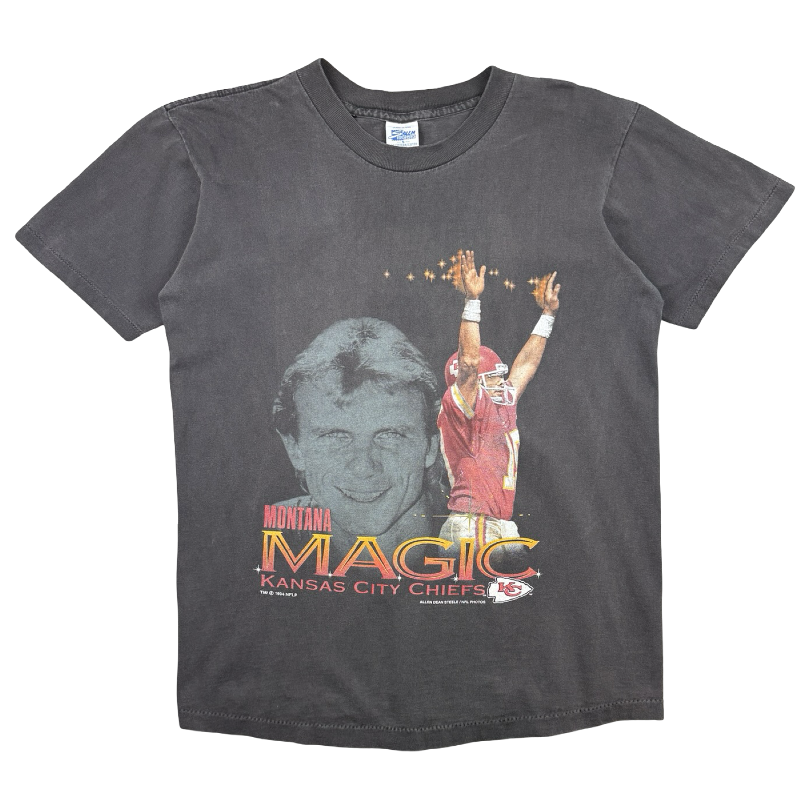 Vintage Kansas City Chiefs Joe Montana Magic Tee Black