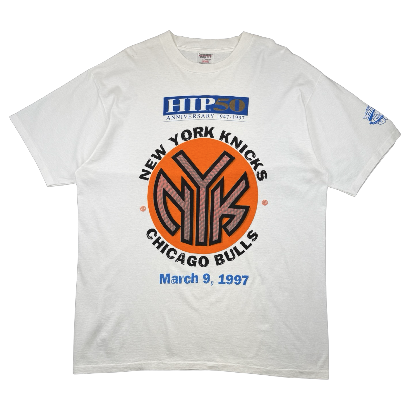 Vintage 1997 New York Knicks 50th Anniversary Tee White