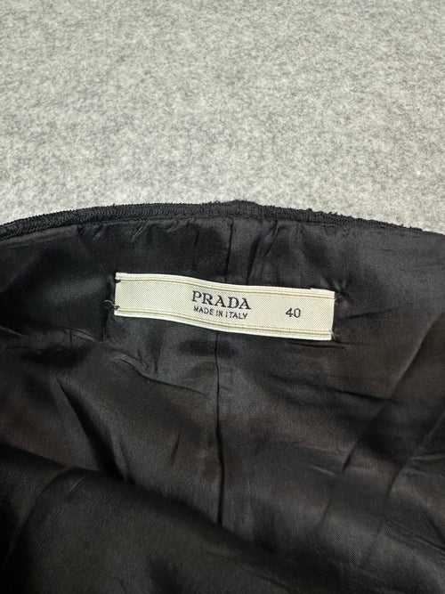 Prada Wool Lined Skirt Black | Vintage Clothing Store Canada