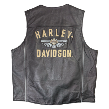 Vintage Harley Davidson 100th Anniversary Leather Vest Black