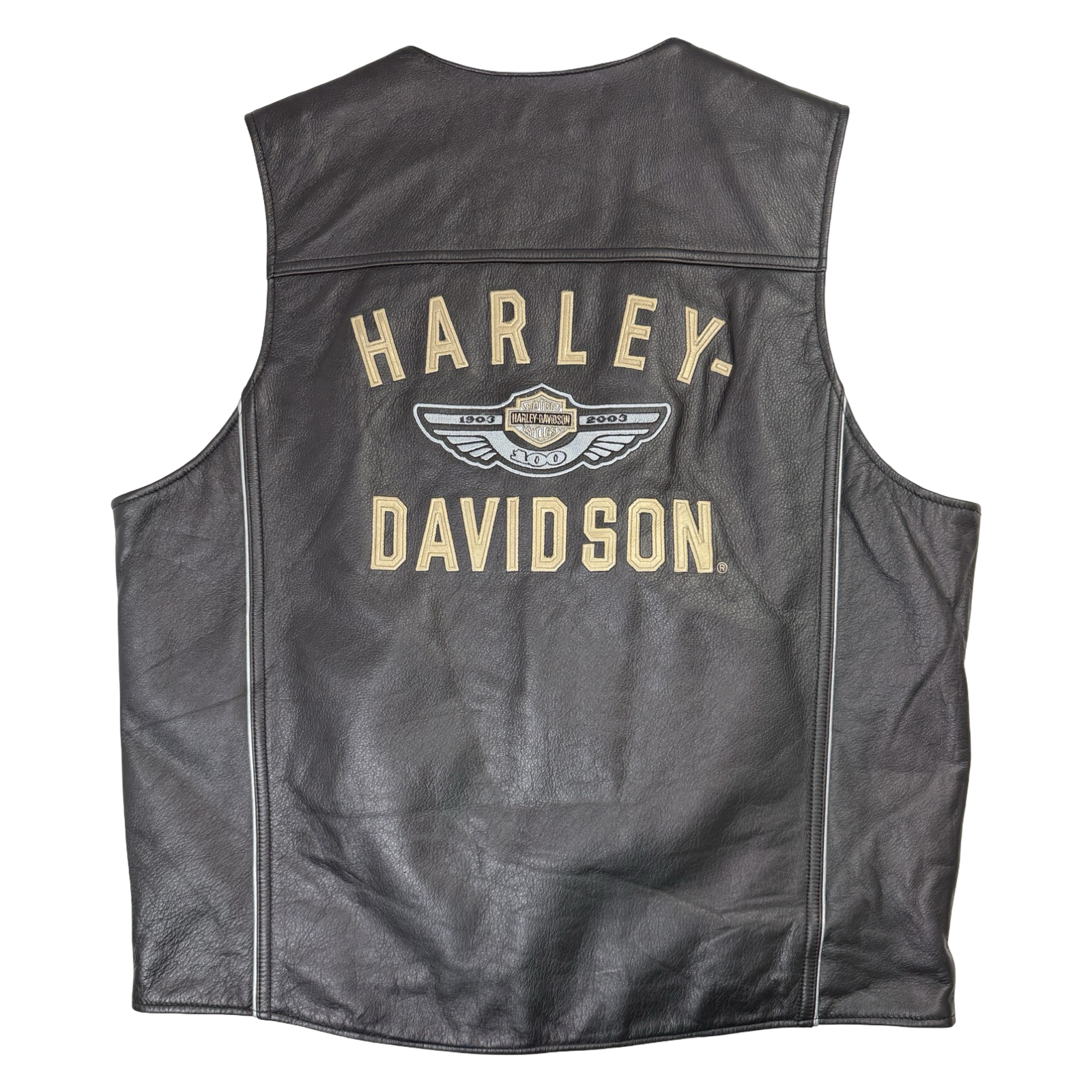 Vintage Harley Davidson 100th Anniversary Leather Vest Black