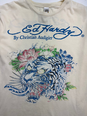 Vintage Y2k Ed Hardy Tee Cream