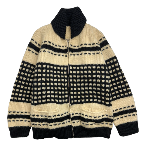 Vintage Cowichan Nordic Fair Knitted Zip Up Sweater | Vintage Clothing Store Canada