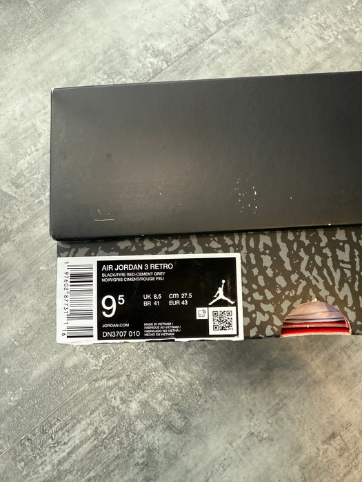 Air Jordan 3 Retro OG Black Cement 2024 (USED) | Vitnage Clothing Store Canada