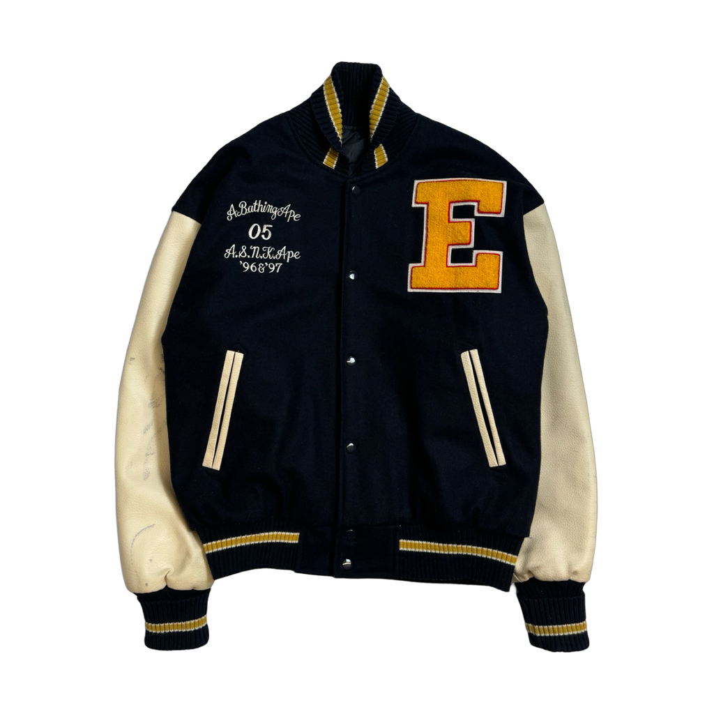 1/100 'E' BAPE x Post Overalls 96/97’ Varsity Jacket (USED)