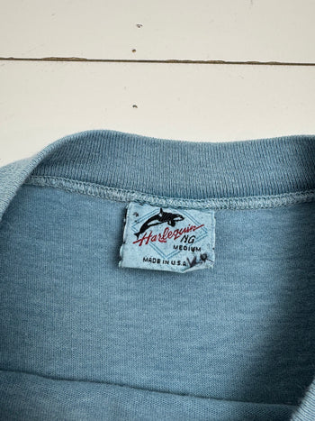 Vintage 90s Leopard Animal Tee blue