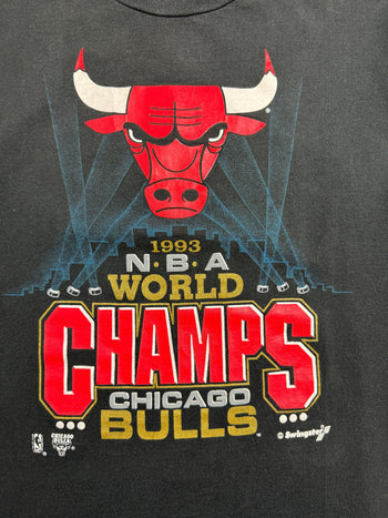 (L) Vintage '93 Swingster Chicago Bulls World Champs Tee Black