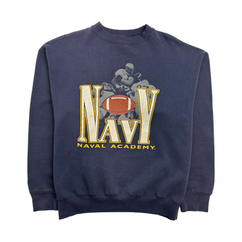 (L) Vintage 90s Naval Academy Sweatshirt Navy