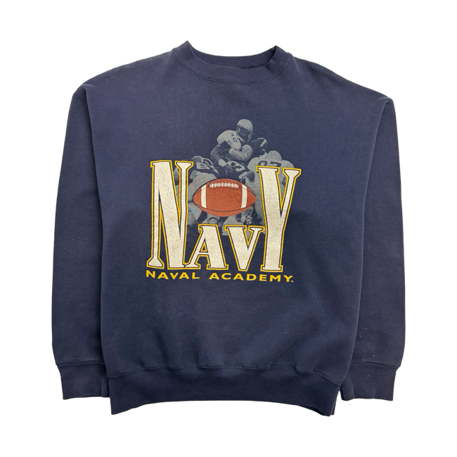 (L) Vintage 90s Naval Academy Sweatshirt Navy